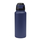 aerial view a navy with black 32 oz pop sip recycled stainless steel bottle, image 1 of 5