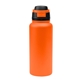 aerial view a orange with black 32 oz pop sip recycled stainless steel bottle, image 1 of 5