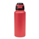 aerial view a red with black 32 oz pop sip recycled stainless steel bottle, image 1 of 5