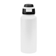 aerial view a white with black 32 oz pop sip recycled stainless steel bottle, image 1 of 5
