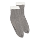 aerial view a gray cozy cable knit slipper socks, image 1 of 3
