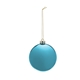 aerial view a metallic blue chrome round disk ornament, image 1 of 2