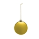 aerial view a metallic gold chrome round disk ornament, image 1 of 2