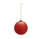 aerial view a metallic red chrome round disk ornament, image 1 of 4
