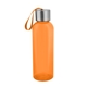 aerial view a translucent orange 20 oz full color jaclyn rpet bottle, image 1 of 2