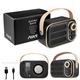a group of aws retro boom fm radio wireless speaker