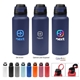 a group of 32 oz pop sip recycled stainless steel bottle