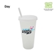 aerial view a group of nite glow 26 oz tumbler with lid straw, full color digital, image 3 of 7