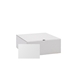 aerial view a group of 10 x 10 x 4 custom white corrugate gift box and 4 x 6 card, image 19 of 19