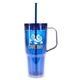 aerial view a blue clair recycled acrylic travel tumbler - 30 oz, image 1 of 5