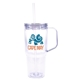 aerial view a clear clair recycled acrylic travel tumbler - 30 oz, image 1 of 5
