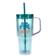 aerial view a teal clair recycled acrylic travel tumbler - 30 oz, image 1 of 5