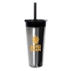 aerial view a black glam recycled tumbler - 24 oz, image 1 of 4