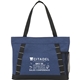 aerial view a navy snap meeting rpet tote, image 1 of 7