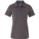 aerial view a charcoal (990) womens izu everything performance eco short sleeve polo, image 1 of 8