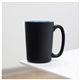 a group of 12 oz rocca mug - matte black - glossy sky blue