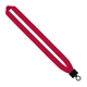 aerial view a red 1 cotton lanyard with plastic clamshell o - ring, image 1 of 2