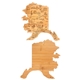 aerial view a alaska u.s. destination bamboo cutting and serving boards, image 2 of 2