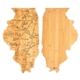 aerial view a illinois u.s. destination bamboo cutting and serving boards, image 2 of 2