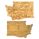 aerial view a washington u.s. destination bamboo cutting and serving boards, image 2 of 2