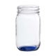 aerial view a blue pickled 16 oz mason jars drinking glass, image 2 of 2