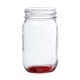 aerial view a red pickled 16 oz mason jars drinking glass, image 2 of 2