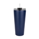 aerial view a navy trumbull dual wall no - spill vacuum mug with straw 27 oz, image 1 of 5