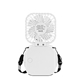 aerial view a white portable rechargeable desk and neck fan, image 1 of 7