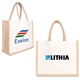 a group of jute cotton tote w / jute webbing handle