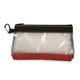 a red heavy duty clear accessory pouch