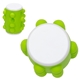 aerial view a green push pop spinning top, image 1 of 4