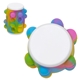 aerial view a rainbow push pop spinning top, image 1 of 4