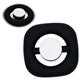 aerial view a black theta spinning top, image 1 of 2