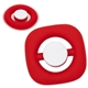 aerial view a red theta spinning top, image 1 of 2