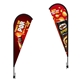 a custom tear drop 17 ft. height carbon fiber kit (pole set, metal ground stake and carry bag / double sided print)
