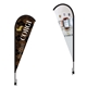 a custom tear drop 14 ft. height carbon fiber kit (pole set, metal ground stake and carry bag / double sided print)