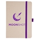 aerial view a natural sugarcane pms 7506c notebook & purple pms 2597c strap natural sugarcane notebook, image 1 of 2