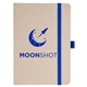 aerial view a natural sugarcane pms 7506c notebook & royal blue pms 286c strap natural sugarcane notebook, image 1 of 2