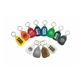 a group of sleek teardrop metal key tag
