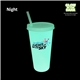 aerial view a group of nite glow 26 oz tumbler with lid straw, full color digital, image 6 of 7