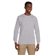 aerial view a sport grey gildan(r) ultra cotton(r) 6 oz long - sleeve pocket t - shirt - g2410, image 1 of 5
