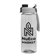 a clear bottle & gray with black cap lid the flair 26 oz transparent flair tritan(tm) renew bottle with quick snap lid