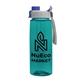 a transparent teal bottle & gray with blue cap lid the flair 26 oz transparent flair tritan(tm) renew bottle with quick snap lid