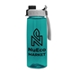 a transparent teal bottle & gray with black cap lid the flair 26 oz transparent flair tritan(tm) renew bottle with quick snap lid