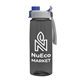a smoke bottle & gray with blue cap lid the flair 26 oz transparent flair tritan(tm) renew bottle with quick snap lid
