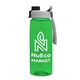 a transparent green bottle & gray with black cap lid the flair 26 oz transparent flair tritan(tm) renew bottle with quick snap lid