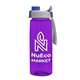 a transparent violet bottle & gray with blue cap lid the flair 26 oz transparent flair tritan(tm) renew bottle with quick snap lid
