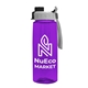 a transparent violet bottle & gray with black cap lid the flair 26 oz transparent flair tritan(tm) renew bottle with quick snap lid