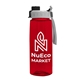 a transparent red bottle & gray with black cap lid the flair 26 oz transparent flair tritan(tm) renew bottle with quick snap lid