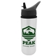 a white the trailblazer 25 oz aluminum sports bottle